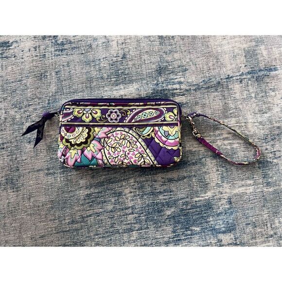 Vera Bradley Quilted Wristlet Clutch Wallet in Heather Print - Picture 1 of 4